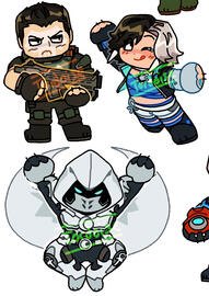 Punisher, Luna Snow, Moon Knight (3 of them! $45)