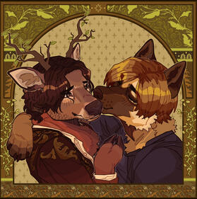Serennedy furry AU! (2 shaded busts, complex bg [$74])